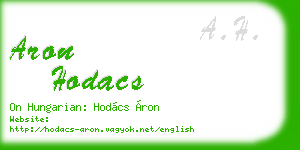 aron hodacs business card